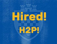 Hired! H2P! sign