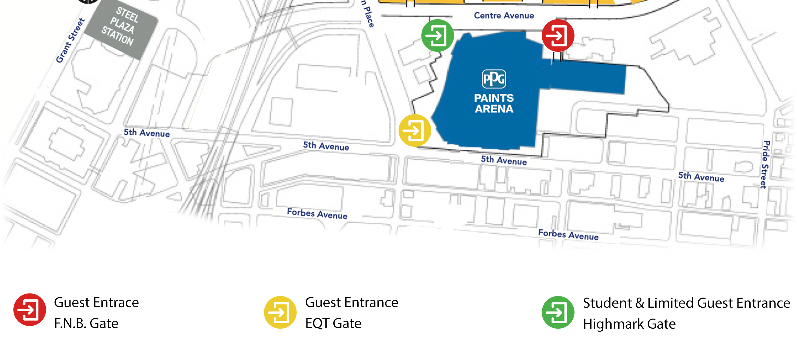 Graduate Entrance Map; Highmark Gate ONLY